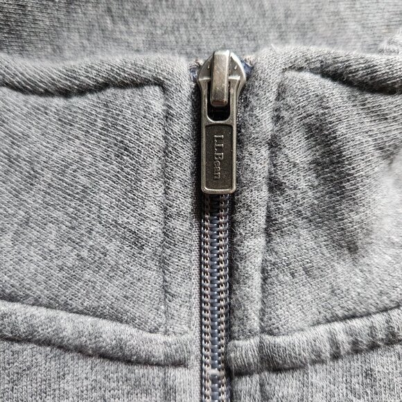 LL Bean Sweater Jacket Men's XL Regular Gray Fleece Lined Full Zip Casual - Picture 10 of 10